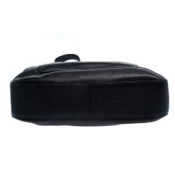 Pre Owned حقيبة هوبو برادا سحاب علوي جلد فيتيلو داينو أسود