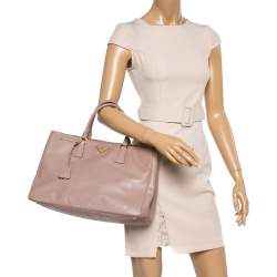 Pre Owned Prada Beige Saffiano Lux Leather Gardener's Tote