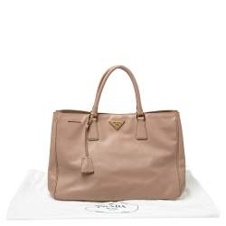 Pre Owned Prada Beige Saffiano Lux Leather Gardener's Tote