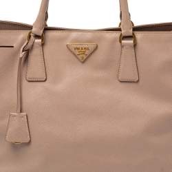 Pre Owned Prada Beige Saffiano Lux Leather Gardener's Tote