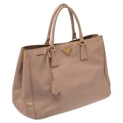 Pre Owned Prada Beige Saffiano Lux Leather Gardener's Tote