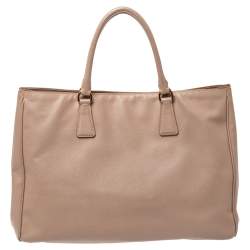 Pre Owned Prada Beige Saffiano Lux Leather Gardener's Tote
