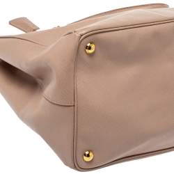 Pre Owned Prada Beige Saffiano Lux Leather Gardener's Tote