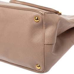 Pre Owned Prada Beige Saffiano Lux Leather Gardener's Tote