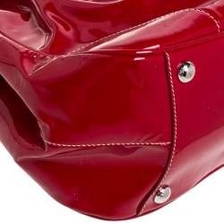مملوكة مسبقًا Prada Red Patent Leather Cinghiale Frame Top Handle Bag