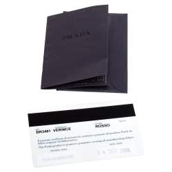 مملوكة مسبقًا Prada Red Patent Leather Cinghiale Frame Top Handle Bag