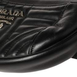 Pre Owned Prada Black Quilted Leather Belt Bag