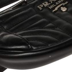 Pre Owned Prada Black Quilted Leather Belt Bag