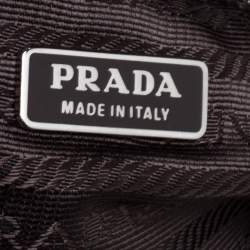 Pre Owned حقيبة كتف برادا قلاب قفل دوار جلد و نايلون بني داكن 