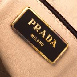 Pre Owned Prada Burgundy Patent Leather Flap Top Handle Bag