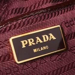 Prada Burgundy Saffiano Patent Leather Large Gardener's Tote