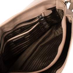 Pre Owned Prada Pink Saffiano Lux Leather Flap Top Handle Bag