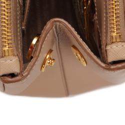 Pre Owned Prada Beige/Brown Leather Galleria Satchel Bag