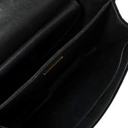 Pre Owned Prada Black Velvet and Leather Cahier Shoulder Bag