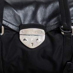 Pre Owned Prada Black Nylon and Leather Satchel