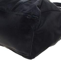 Pre Owned Prada Black Nylon and Leather Satchel