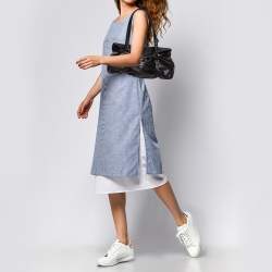 Pre Owned Prada Black Leather Pushlock Shoulder Bag