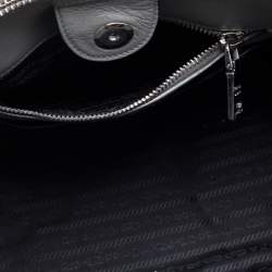 Pre Owned Prada Grey Glace Leather Twin Pocket Tote