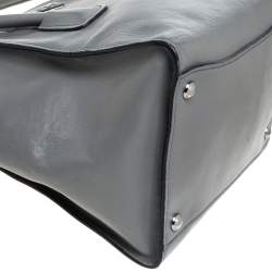 Pre Owned Prada Grey Glace Leather Twin Pocket Tote