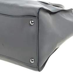 Pre Owned Prada Grey Glace Leather Twin Pocket Tote