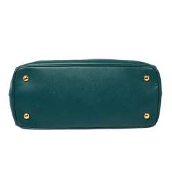 Pre Owned Prada  Teal Blue Saffiano Lux Leather Medium Galleria Tote