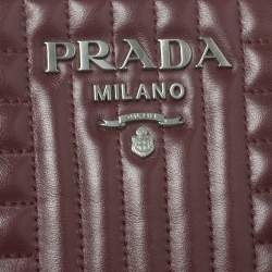 Prada Burgundy Leather Diagramme Crossbody Bag