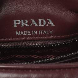 Pre Owned Prada Burgundy Leather Diagramme Crossbody Bag