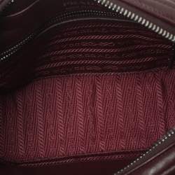 Pre Owned Prada Burgundy Leather Diagramme Crossbody Bag