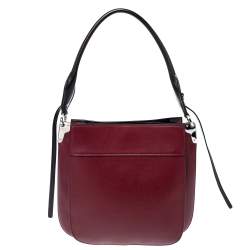 Pre Owned Prada Burgundy/Black Leather Margit Hobo
