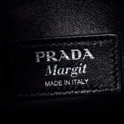 Pre Owned Prada Burgundy/Black Leather Margit Hobo