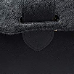 Pre Owned Prada Black Saffiano Lux Leather Medium Sidonie Top Handle Bag