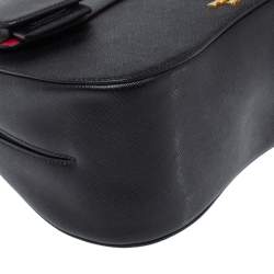 Pre Owned Prada Black Saffiano Lux Leather Medium Sidonie Top Handle Bag