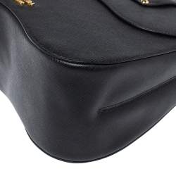 Pre Owned Prada Black Saffiano Lux Leather Medium Sidonie Top Handle Bag