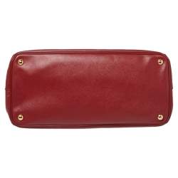 Pre Owned Prada Red Saffiano Lux Leather Open Galleria Tote