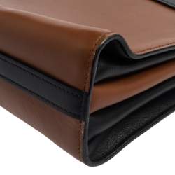 Pre Owned Prada Brown/Black Leather Messenger Bag
