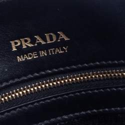 Pre Owned Prada Brown/Black Leather Messenger Bag