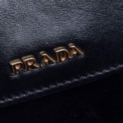Pre Owned Prada Brown/Black Leather Messenger Bag