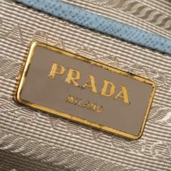 Pre Owned Prada Light Blue Saffiano Leather Open Galleria Tote