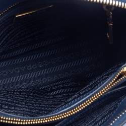Pre Owned Prada Blue Saffiano Lux Leather Small Promenade Satchel