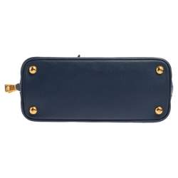 Pre Owned Prada Blue Saffiano Lux Leather Small Promenade Satchel