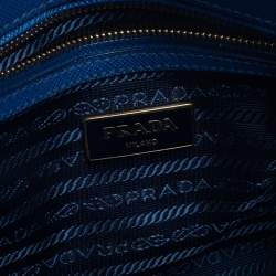 Pre Owned Prada Blue Saffiano Lux Leather Small Promenade Satchel