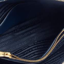 Pre Owned Prada Blue Saffiano Lux Leather Small Promenade Satchel