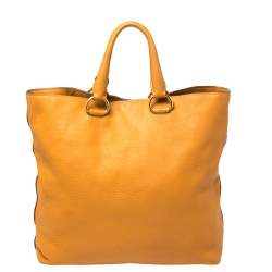 مملوكة مسبقًا Prada Tan Vitello Daino Leather Shopper Tote