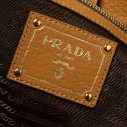 مملوكة مسبقًا Prada Tan Vitello Daino Leather Shopper Tote