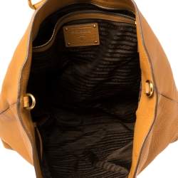 مملوكة مسبقًا Prada Tan Vitello Daino Leather Shopper Tote
