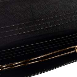 Pre Owned Prada Black Leather Continental Wallet