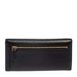 Pre Owned Prada Black Leather Continental Wallet