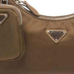 Pre Owned Prada Brown Nylon Re-Edition 2005 Shoulder Bag