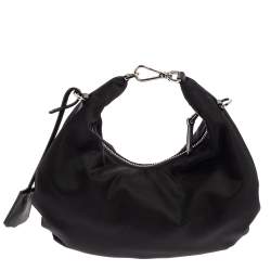 Pre Owned Prada Black Nylon Re-Edition 2006 Hobo