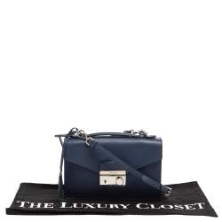 Pre Owned Prada Blue Saffiano Leather Mini Sound Top Handle Bag